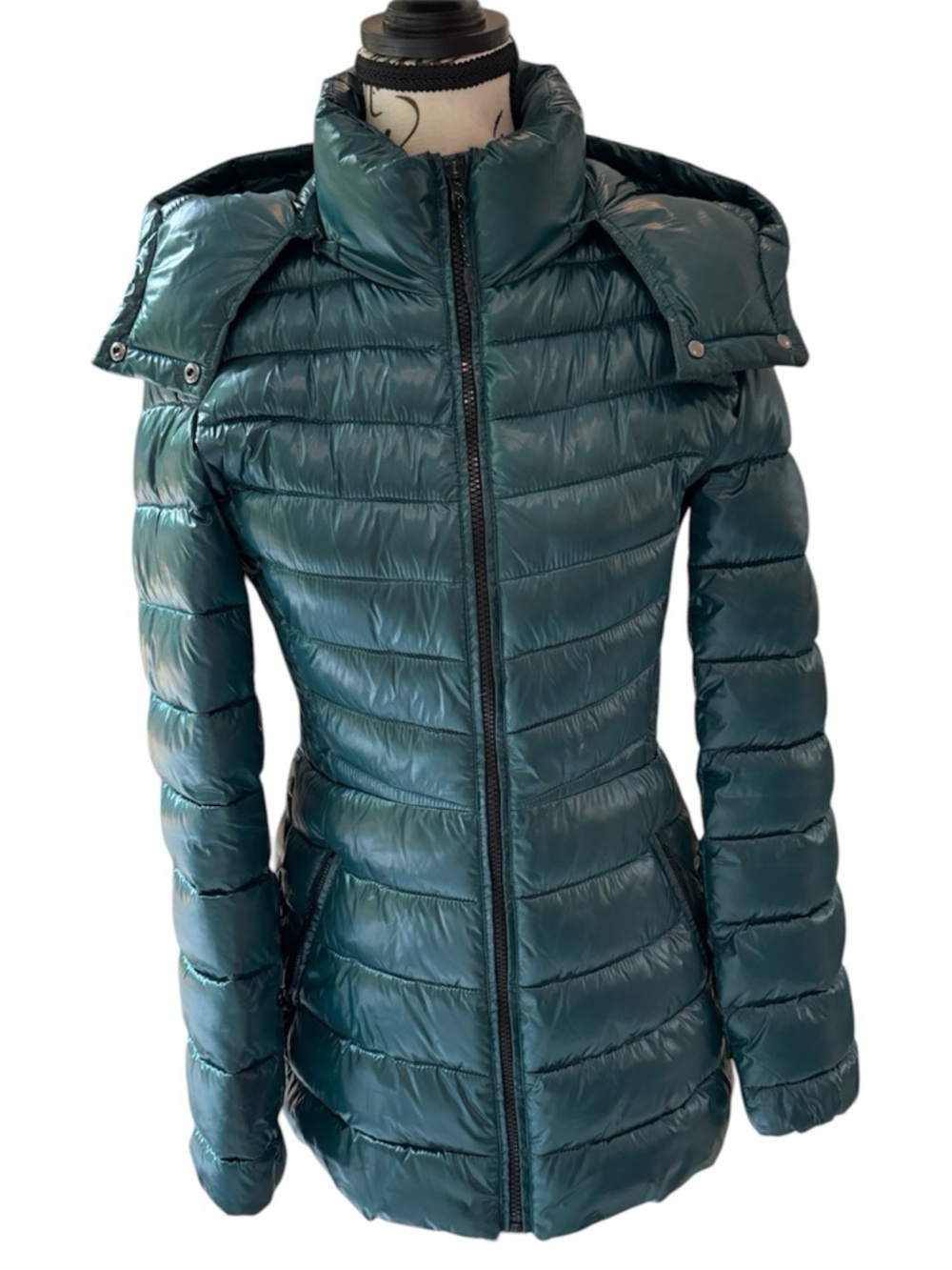 Cole Haan Teal Quilted Packable Puffer Jacket